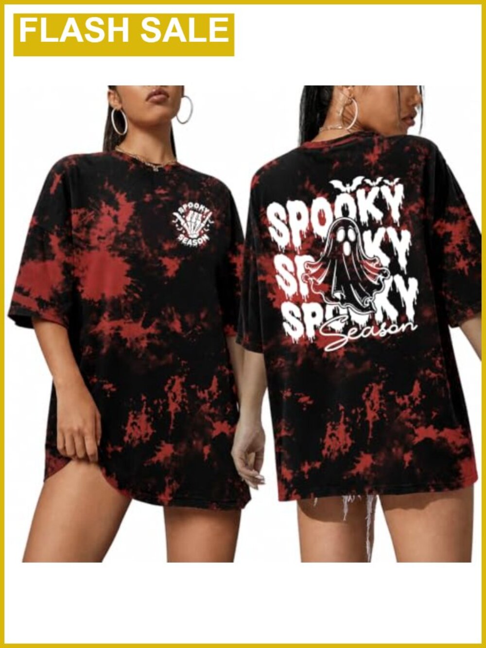 Oversized Spooky Season Tee Skeletons Halloween Costume Shirt